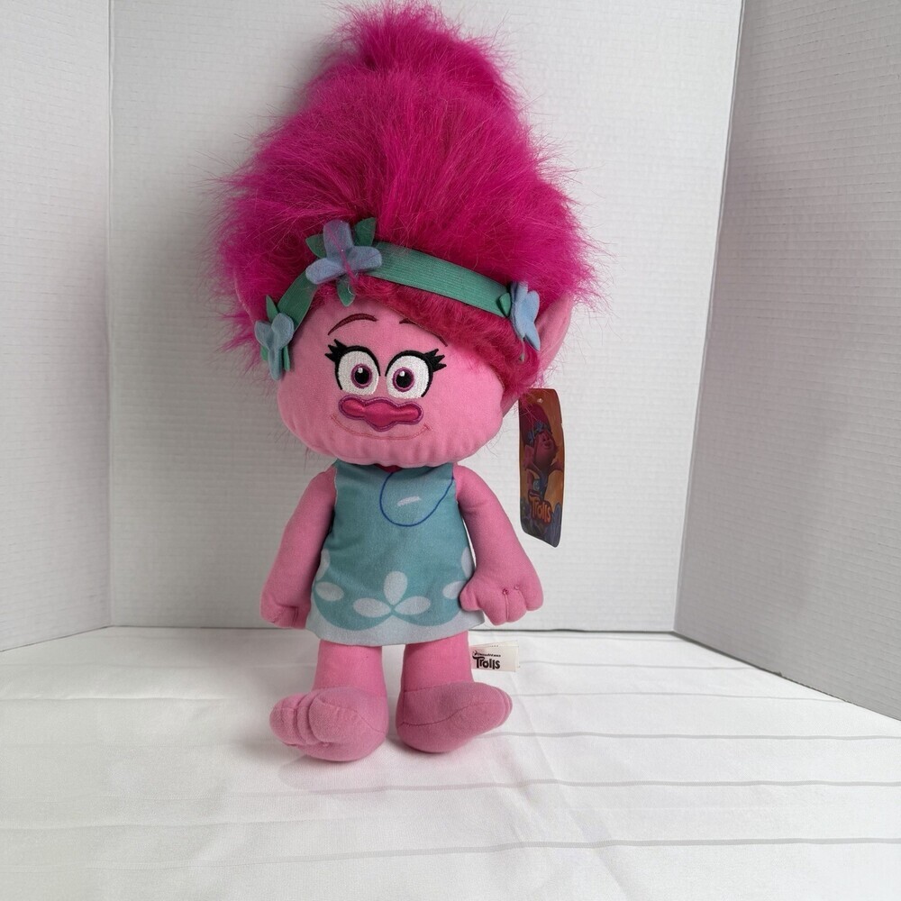 Dreamworks Trolls POPPY Plush 12" Stuffed Pink Hair HANG TAGS 2017